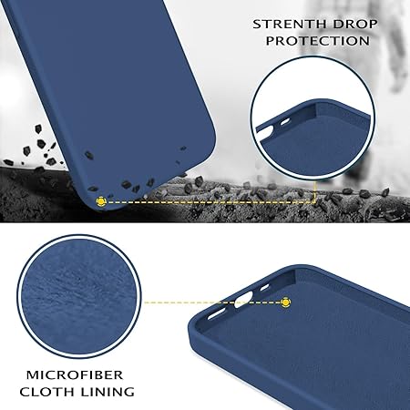 iPhone 13 / iPhone 14 6.1 Inch Shockproof Slim Back Cover Liquid Silicone Case (Blue)