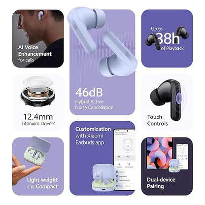 Redmi Buds 5 Truly Wireless Bluetooth in Ear Ear Buds (TWS) with Upto 46Db Hybrid Noise Cancellation, Upto 38Hrs Playback - Rajputtrade