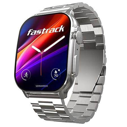 Fastrack Astor FS2 Pro Smart Watch, 1.96” AMOLED Display, 410*502 Pixel Resolution, Upto 5 Day Battery, IP68 (Sliver) - Rajputtrade