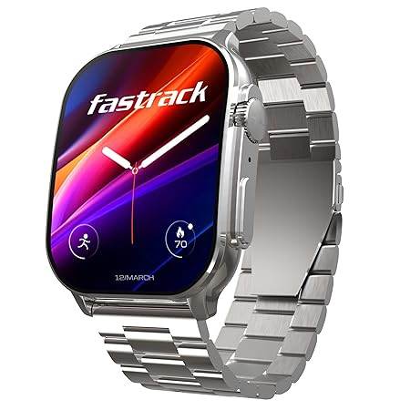 Fastrack Astor FS2 Pro Smart Watch, 1.96” AMOLED Display, 410*502 Pixel Resolution, Upto 5 Day Battery, IP68 (Sliver) - Rajputtrade