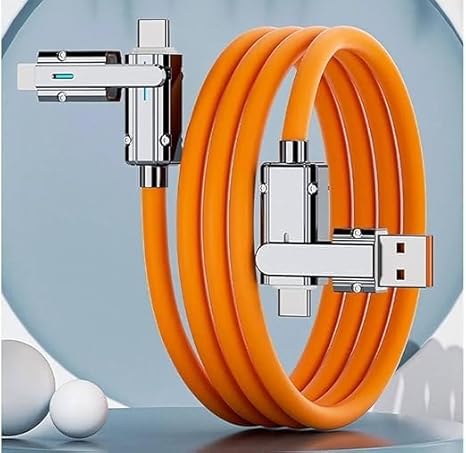 4 In 1 Data Cable Fast Charging Portable Cord For Travel/Outdoor | Type-C Retractable USB Cable Pack of 1