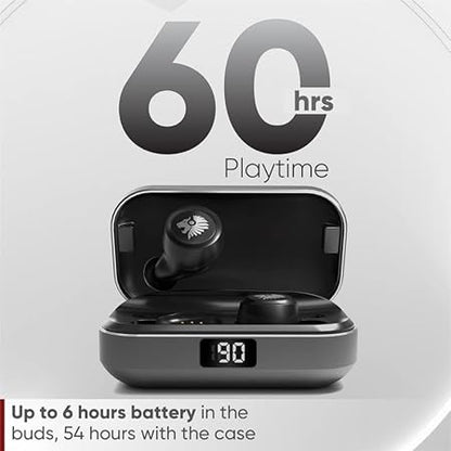 One Roar Denx45 Aluminium Alloy Bluetooth Truly Wireless in Ear Earbuds, Ipx6, Low Latency (Dark Silver) - Rajputtrade