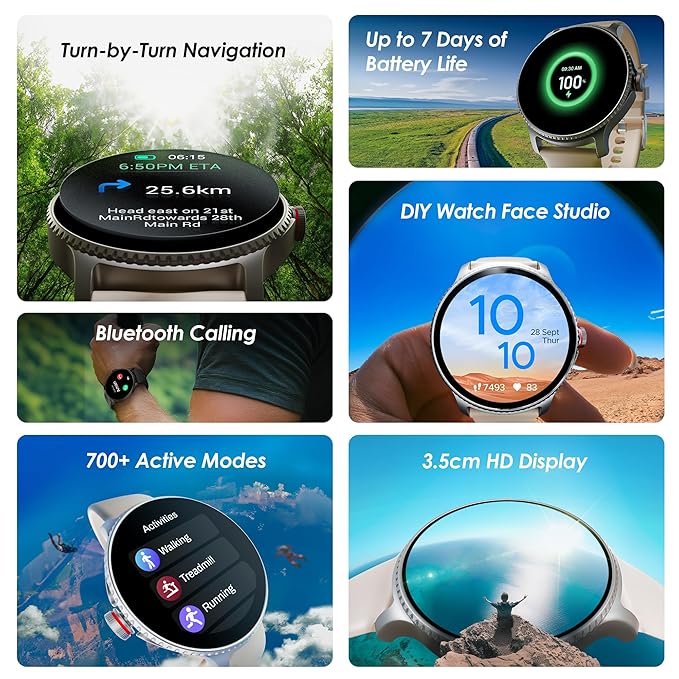 boAt Lunar Discovery w/ 1.39" (3.5 cm) HD Display, Smart Watch for Men & Women(Cherry Blossom)