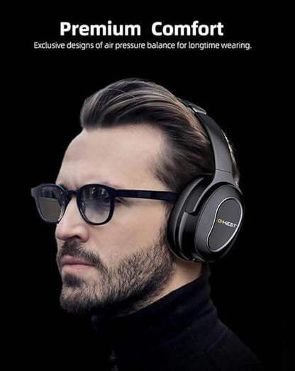 HEST Deepbeat TSP H1 | The Sonic Pioneer (TSP) | ANC | Deep Bass | 25 to 30 Hour Play-Time (Black) - Rajputtrade