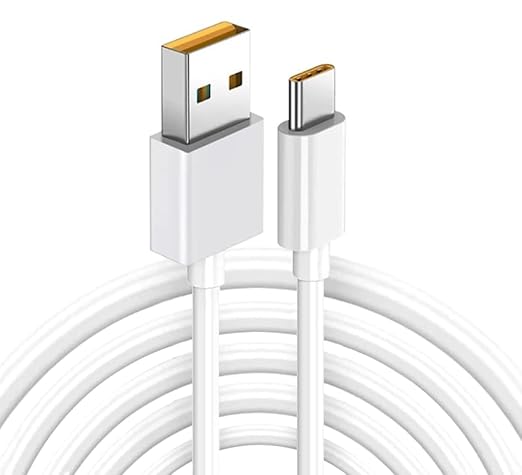 65W Super Vooc Charge, Data Sync Fast Charging Type-C Cable | Realme 7, Realme 7 Pro - 2 Meter (White)