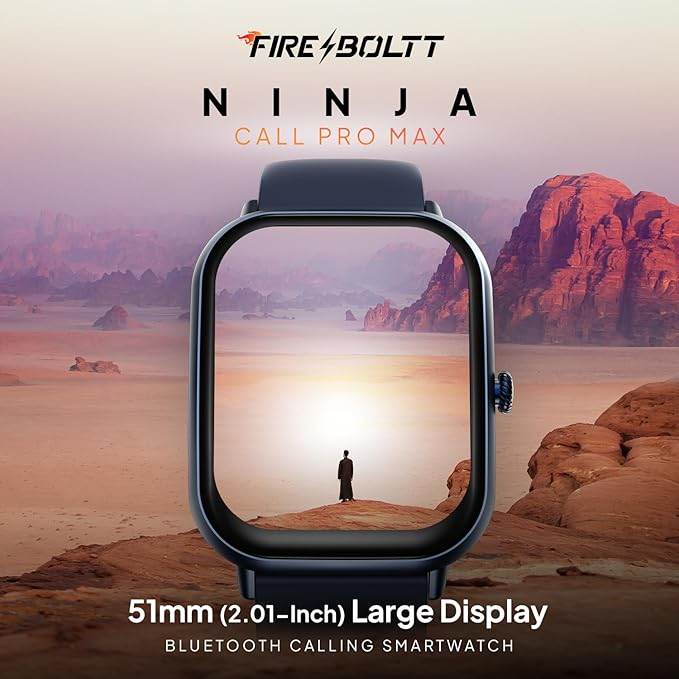 Fire-Boltt Ninja Call Pro Max Smart Watch 2.01 inch Display, Bluetooth Calling, Voice Assistance (Blue) - Rajputtrade