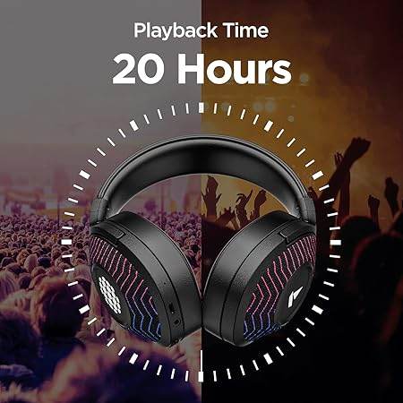 boAt Rockerz 550 Sunburn Edition with 50MM Drivers, 20 Hours Playback, Physical Noise Isolation, Wireless Headphone (Cosmic Black) - Rajputtrade