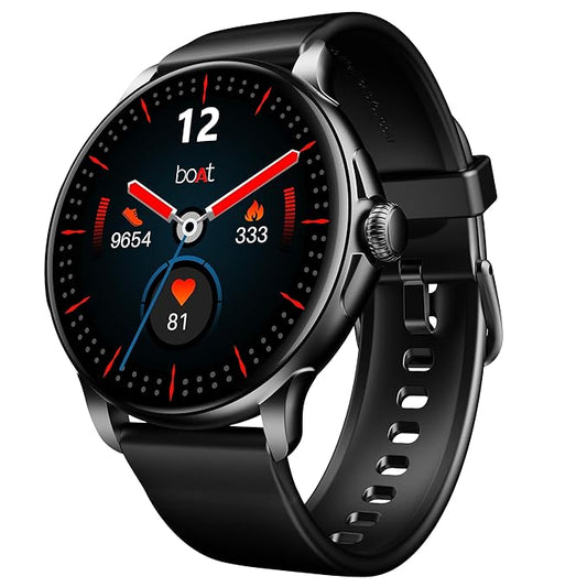boAt Lunar Oasis w/TBT Navigation, QR Tray, Watch Face Studio, 1.43" (3.6 cm) AMOLED Display (Active Black)