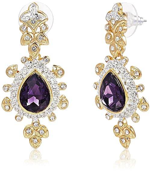 Gold Plated Austrian Crystal With Blue Stone Necklace Set for Women - Rajputtrade