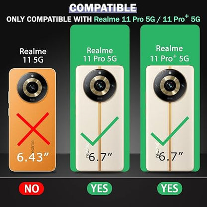 Realme 11 / 11 Plus/Narzo 60 Pro 5G | Genuine Leather Finish (Flip Black)