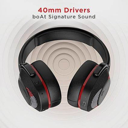 boAt Rockerz 425 Bluetooth Wireless On Ear, 25H Playtime, Bluetooth V5.2, Dual Pairing with Mic(Fiery Red) - Rajputtrade