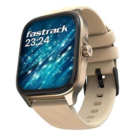 Fastrack New Astor FS1 PRO Smart Watch, Large Super AMOLED Display (1.97") AOD, Smartwatch Faces, IP68 (Beige) - Rajputtrade