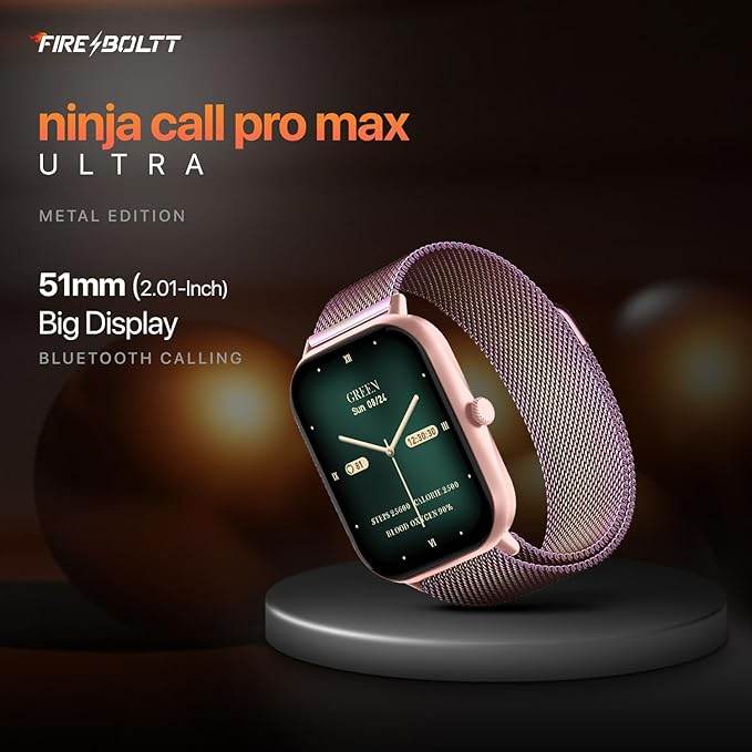 Fire-Boltt Ninja Call Pro Max Smart Watch 2.01 inch Display, Bluetooth Calling (Rainbow) - Rajputtrade