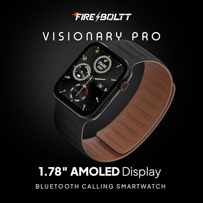 Fire-Boltt Visionary Pro 1.78" AMOLED Bluetooth Calling Smartwatch with 368 * 448 Pixel Resolution, TWS Connection (Black) - Rajputtrade