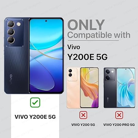 Vivo Y200e 5G | Vivo T3 5G (Flexible | Leather Finish | Card Pockets Wallet & Stand | Brown)