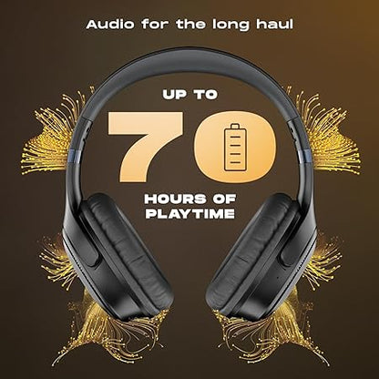 Noise Airwave Max 3 Bluetooth On-Ear Headphones with 70H Playtime, 40mm Driver, Low Latency(up to 45ms),Dual Pairing, BT v5.3 (Black) - Rajputtrade