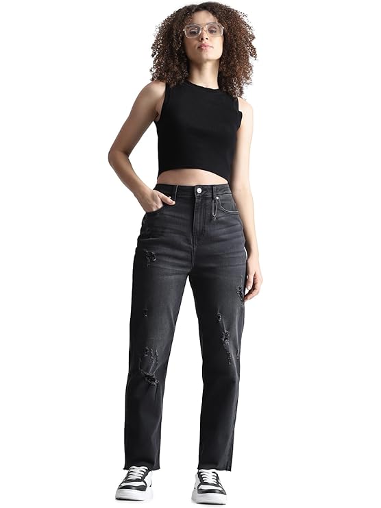 Women's Regular Jeans, Black (Size 29) - Rajputtrade