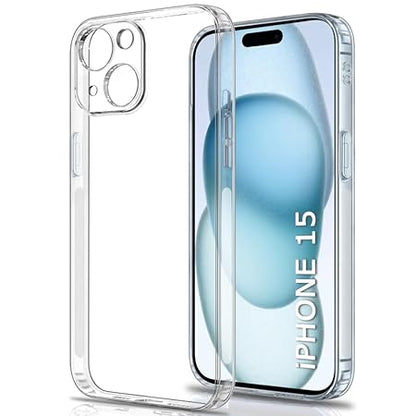 Back Cover Case for iPhone 15 | Ultra Clear Soft Case (Silicone, Transparent)