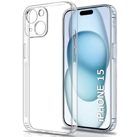 Back Cover Case for iPhone 15 | Ultra Clear Soft Case (Silicone, Transparent)