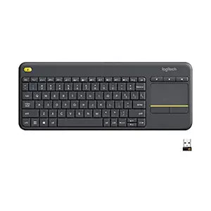 Logitech K400 Plus Wireless Touch TV Keyboard with Easy Media Control and Built-in Touchpad, HTPC Keyboard for PC-Connected TV, Windows, Android, Chrome OS, Laptop, Tablet - Black - Rajputtrade