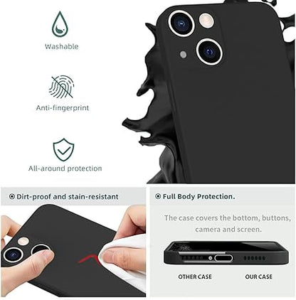 iPhone 13 / iPhone 14 6.1 Inch Shockproof Slim Back Cover Liquid Silicone Case (Blue)