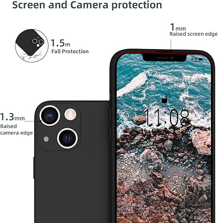 iPhone 13 / iPhone 14 6.1 Inch Shockproof Slim Back Cover Liquid Silicone Case (Blue)