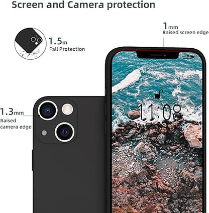 iPhone 13 / iPhone 14 6.1 Inch Shockproof Slim Back Cover Liquid Silicone Case (Blue)