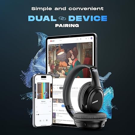 Noise Airwave Max 3 Bluetooth On-Ear Headphones with 70H Playtime, 40mm Driver, Low Latency(up to 45ms),Dual Pairing, BT v5.3 (Black) - Rajputtrade