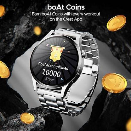 boAt Lunar Embrace w/ 1.51" (3.8 cm) AMOLED Display, BT Calling, Smart Watch for Men & Women(Steel Grey) - Rajputtrade
