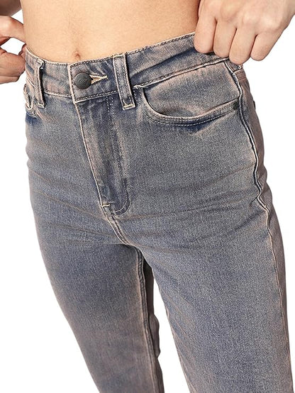 Women's Straight Jeans, Dusted Clay (Size 34) - Rajputtrade