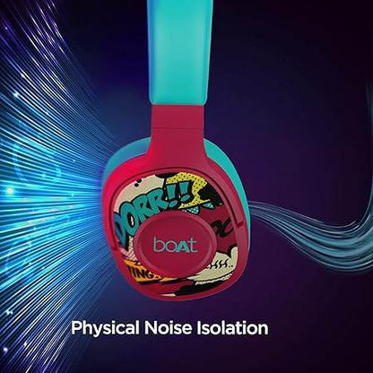 boAt Rockerz 550 Bluetooth Wireless Over Ear Headphones with Upto 20 Hours Playback, 50MM Drivers (Maroon Maverick) - Rajputtrade
