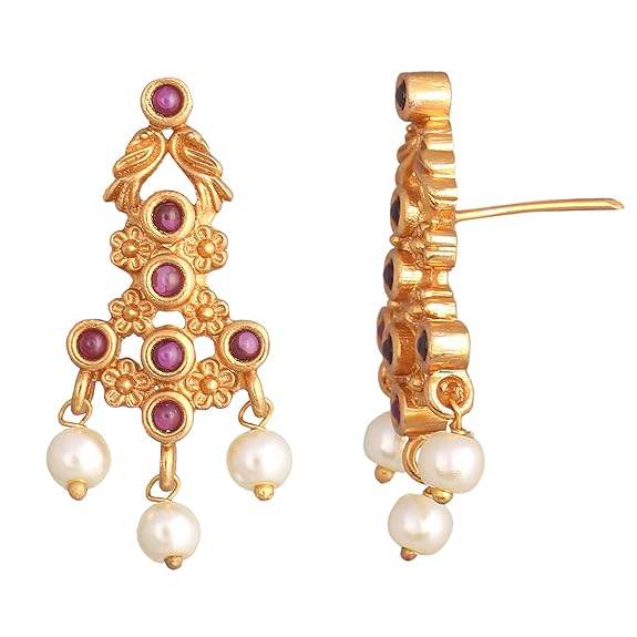 Gold Plated Sunita Long Necklace Set with Floral & Peacock Design - Jewelry Set - Rajputtrade
