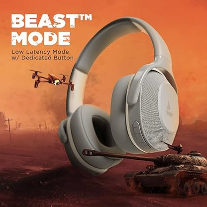 boAt Rockerz 425 Bluetooth Wireless On Ear Headphones Signature Sound, Enx Tech, ASAP Charge, 25H Playtime (Grey)