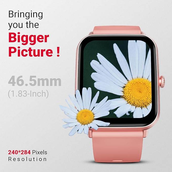 Fire-Boltt Ninja Call Pro Plus Smart Watch 1.83 inch with Bluetooth Calling (Pink) - Rajputtrade