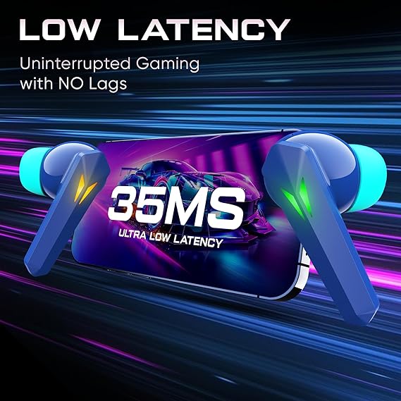 Mivi Commando X7 [Just Launched] Gaming in Ear Earbuds: 35ms Low Latency, 13mm Bass Drivers, 50Hrs Playtime (Blue) - Rajputtrade