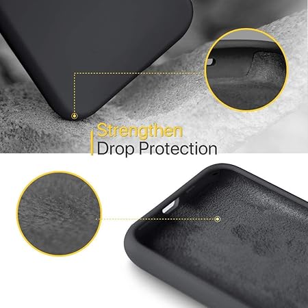 iPhone 11 Pro Max 6.5 inch, Shockproof Slim Back Cover Liquid Silicone Case - Black