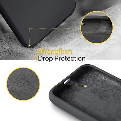 iPhone 11 Pro Max 6.5 inch, Shockproof Slim Back Cover Liquid Silicone Case - Black