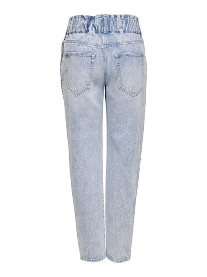 Regular Fit Ankle Length Cotton Womens Jeans, Blue (Size 32) - Rajputtrade