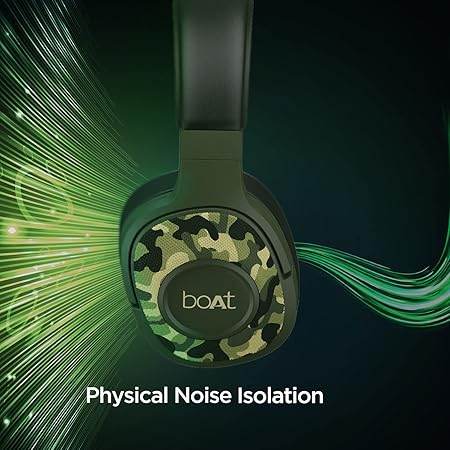 boAt Rockerz 550 Over Ear Bluetooth Headphones with Upto 20 Hours Playback, 50MM Drivers (Army Green) - Rajputtrade