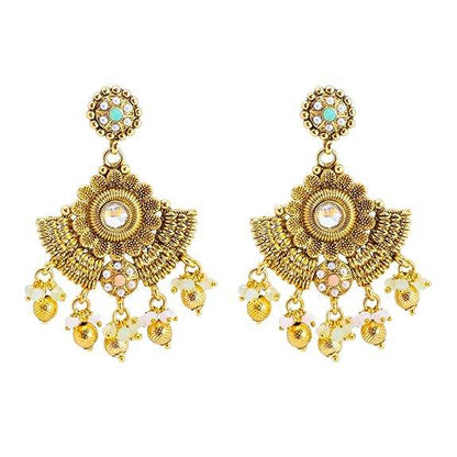 Gold Plated Matte Forming One Gram Gold Haram Traditional Kundan, Choker Jewellery/Jewelry Necklace Set For Women - Rajputtrade