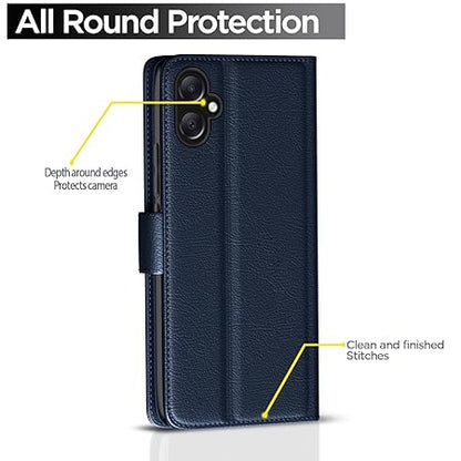 Samsung Galaxy A05 / M05 / F05 | Flip Cover Leather Finish (Flip Blue)