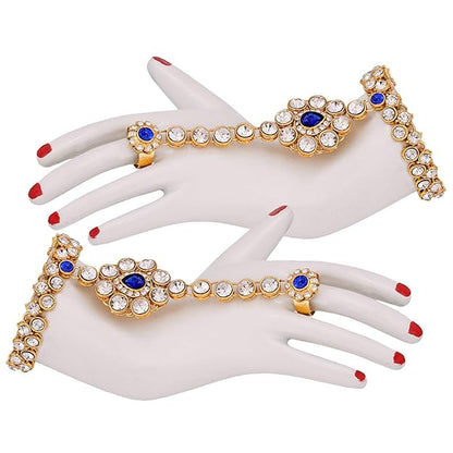 Jewellery Wedding Designer Gold Plated Dulhan Choker Bridal Set with sheeshpatti for Girls & Women - Rajputtrade