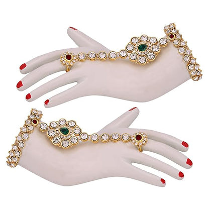 Jewellery Wedding Designer Gold Plated Dulhan Choker Bridal Set with sheeshpatti for Girls & Women - Rajputtrade