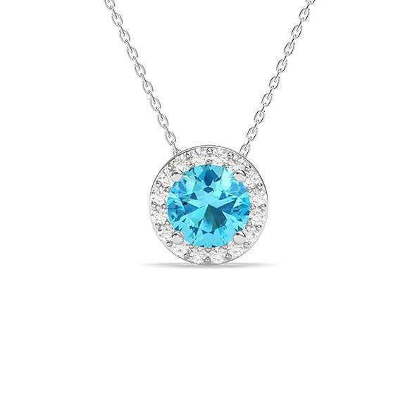 925 Sterling Silver Mila Pendant Chain Jewellery Set | Platinum Plated, Swiss Zirconia | Gift for Women & Girls - Rajputtrade