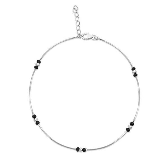 925 Sterling Silver Anklet | Rhodium Plated Precious Cubic Zirconia Women Chain Anklet | Gifts For Women & Girls | - Rajputtrade