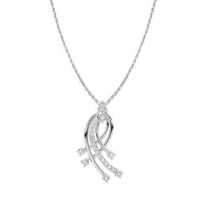 925 Sterling Silver Iris Pendant Earring Chain Jewellery Set | Rhodium Plated, Swiss Zirconia | Gift for Women & Girls - Rajputtrade