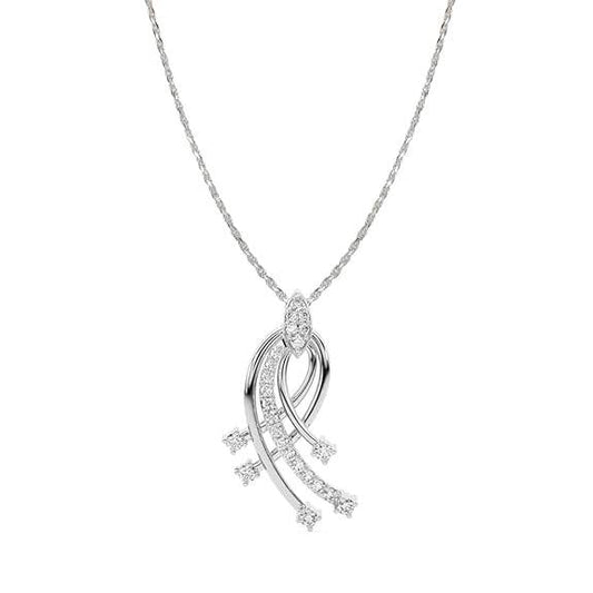 925 Sterling Silver Iris Pendant Earring Chain Jewellery Set | Rhodium Plated, Swiss Zirconia | Gift for Women & Girls - Rajputtrade