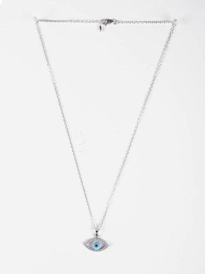 925 Sterling Silver Evil Eye Halo Pendant Necklace | with or Without Chain | Gift for Women and Girls - Rajputtrade