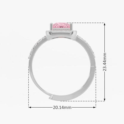 925 Sterling Silver 18K Gold and Rose Gold Plated Radiant Square Halo Ring | Gift for Women and Girls - Rajputtrade