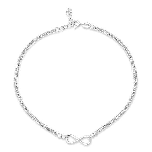 925 Sterling Silver Anklet | Rhodium Plated Precious Cubic Zirconia Women Chain Anklet | Gifts For Women & Girls | - Rajputtrade
